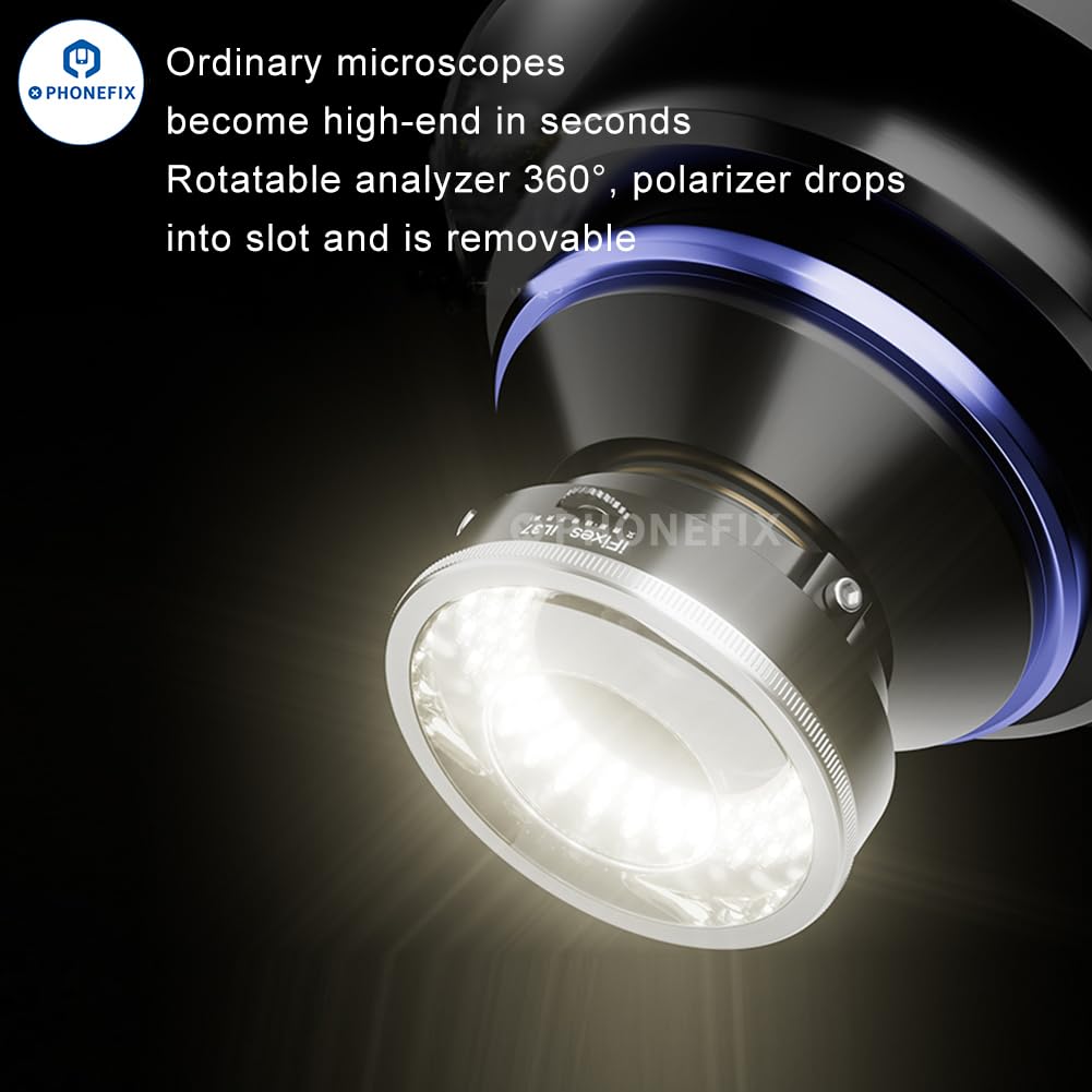 Ifixes Il37 Microscope Polarized 96 Led Ring Light Anti Glare Microscope Lamp Illuminator For Soldering Repair Industrial Camera